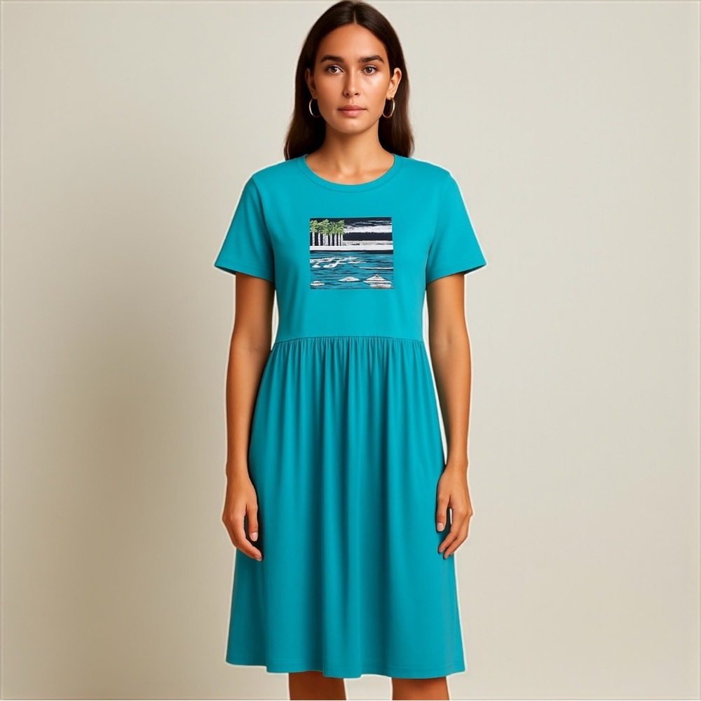 🌊 Vintage Country Wear Tropical Dress 🏝️💙